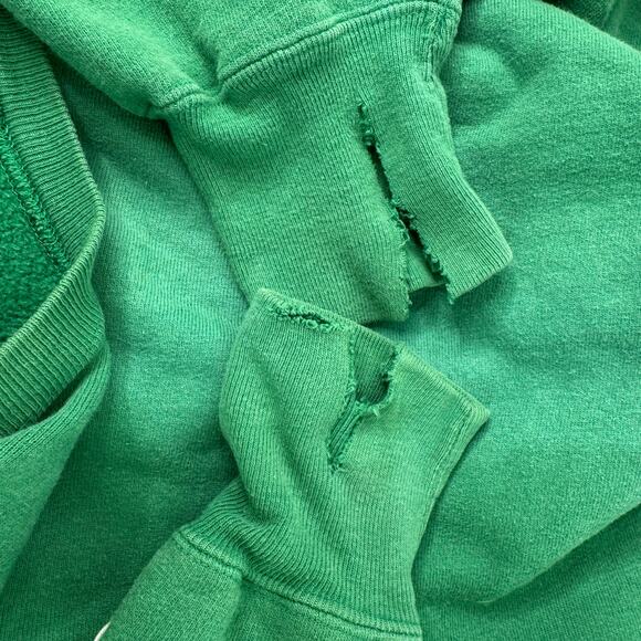 Vintage 90s Champion Green Reverse Weave Sweatshirt Extra Large USA Distressed - Picture 5 of 8